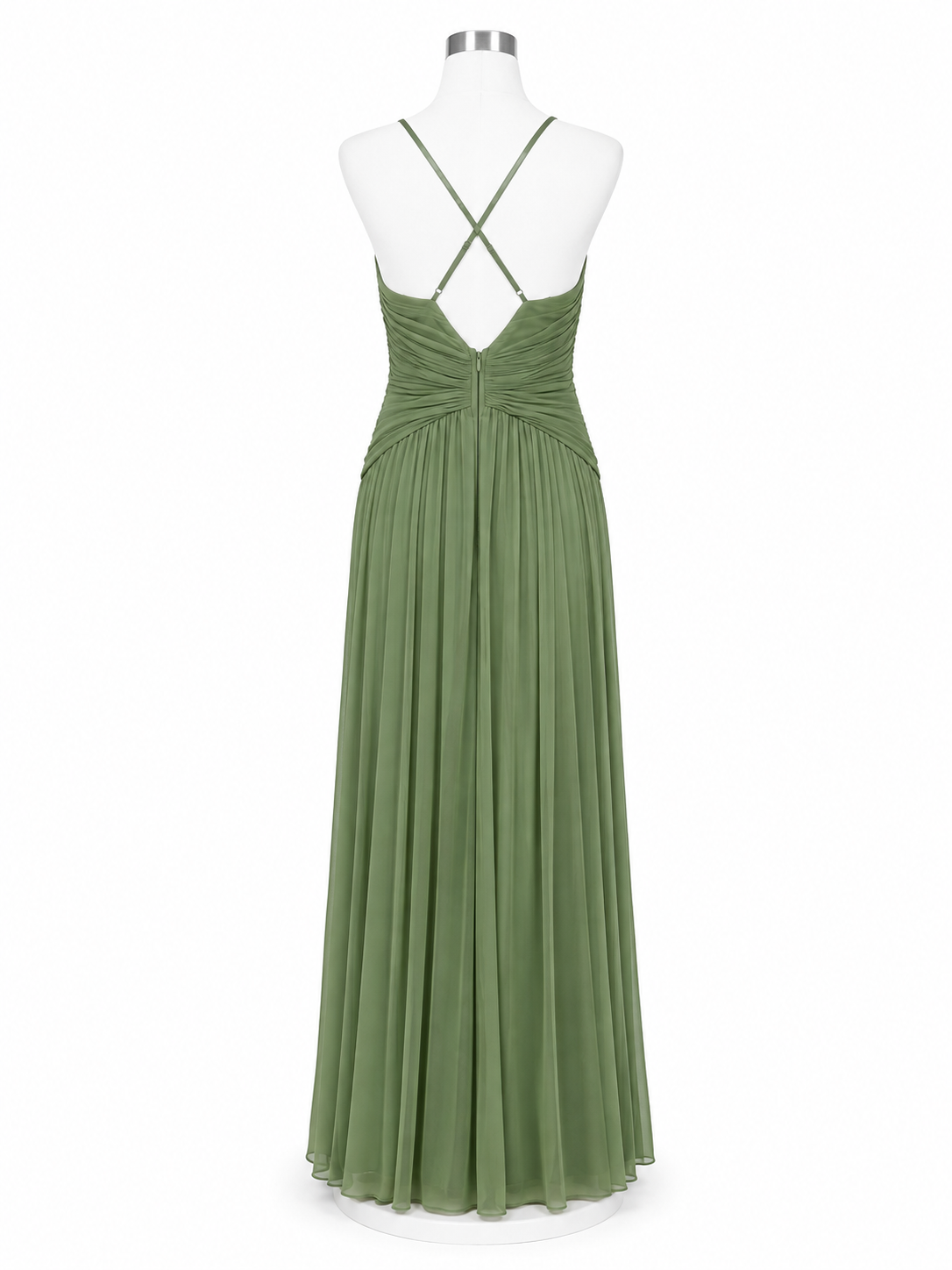 Vestido Raiza . Vestido Verde Olivo – Vestido largo para boda en jardín