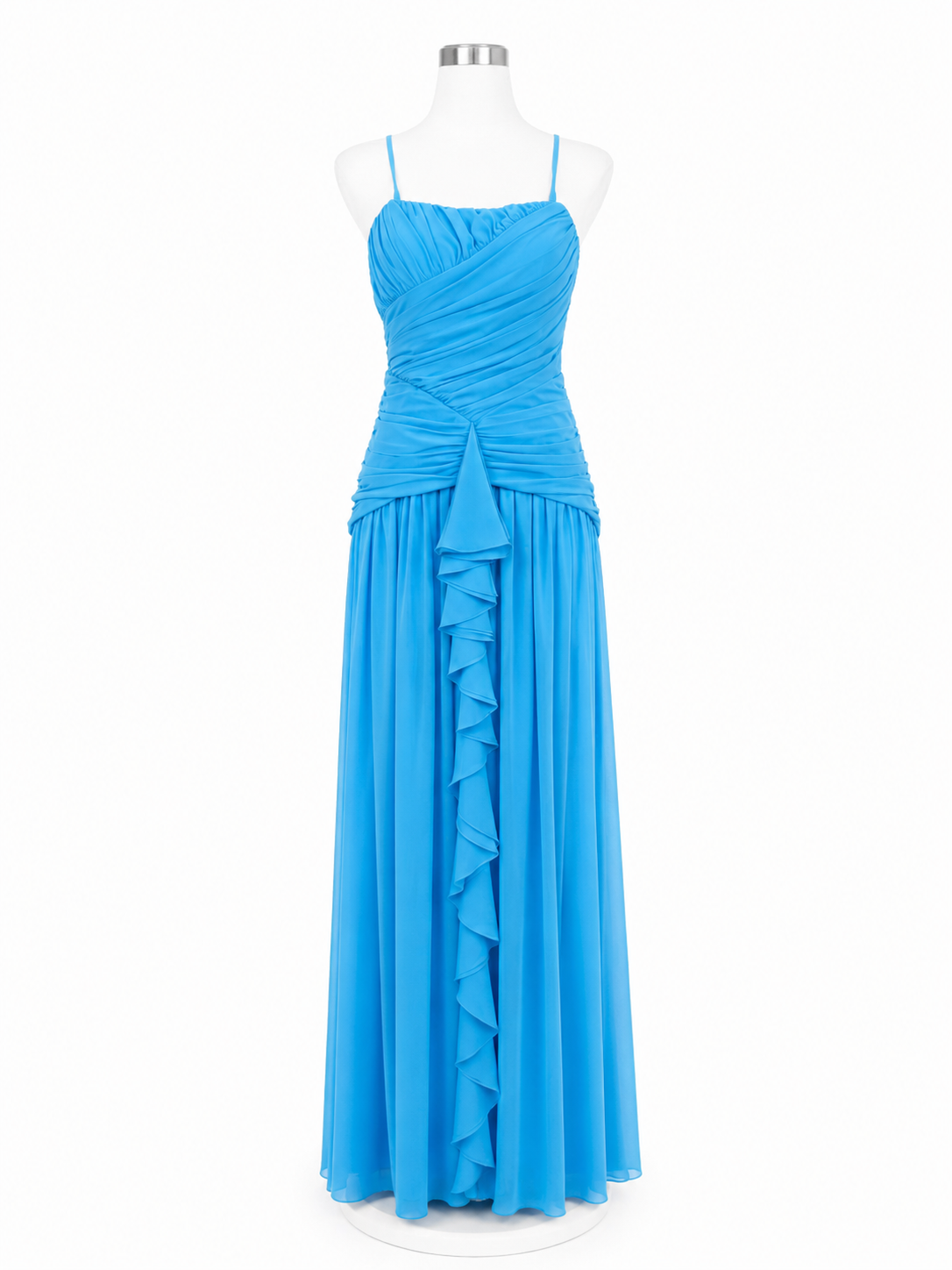 Vestido Kei . Vestido Azul Turquesa – Vestido largo drapeado de fiesta