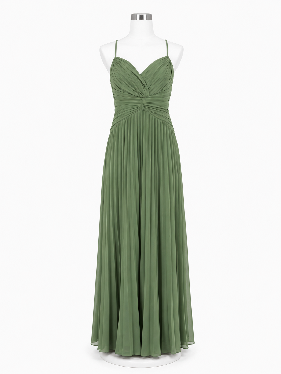 Vestido Raiza . Vestido Verde Olivo – Vestido largo para boda en jardín