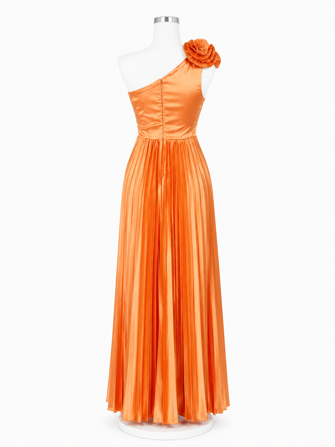 Vestido Irma . Vestido Naranja – Vestido largo plisado para boda