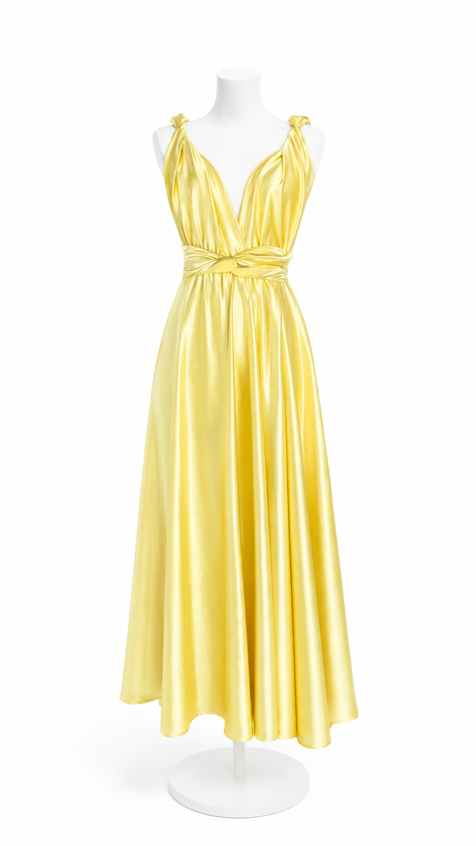 Vestido Multi Amarillo – Vestido largo para boda de día