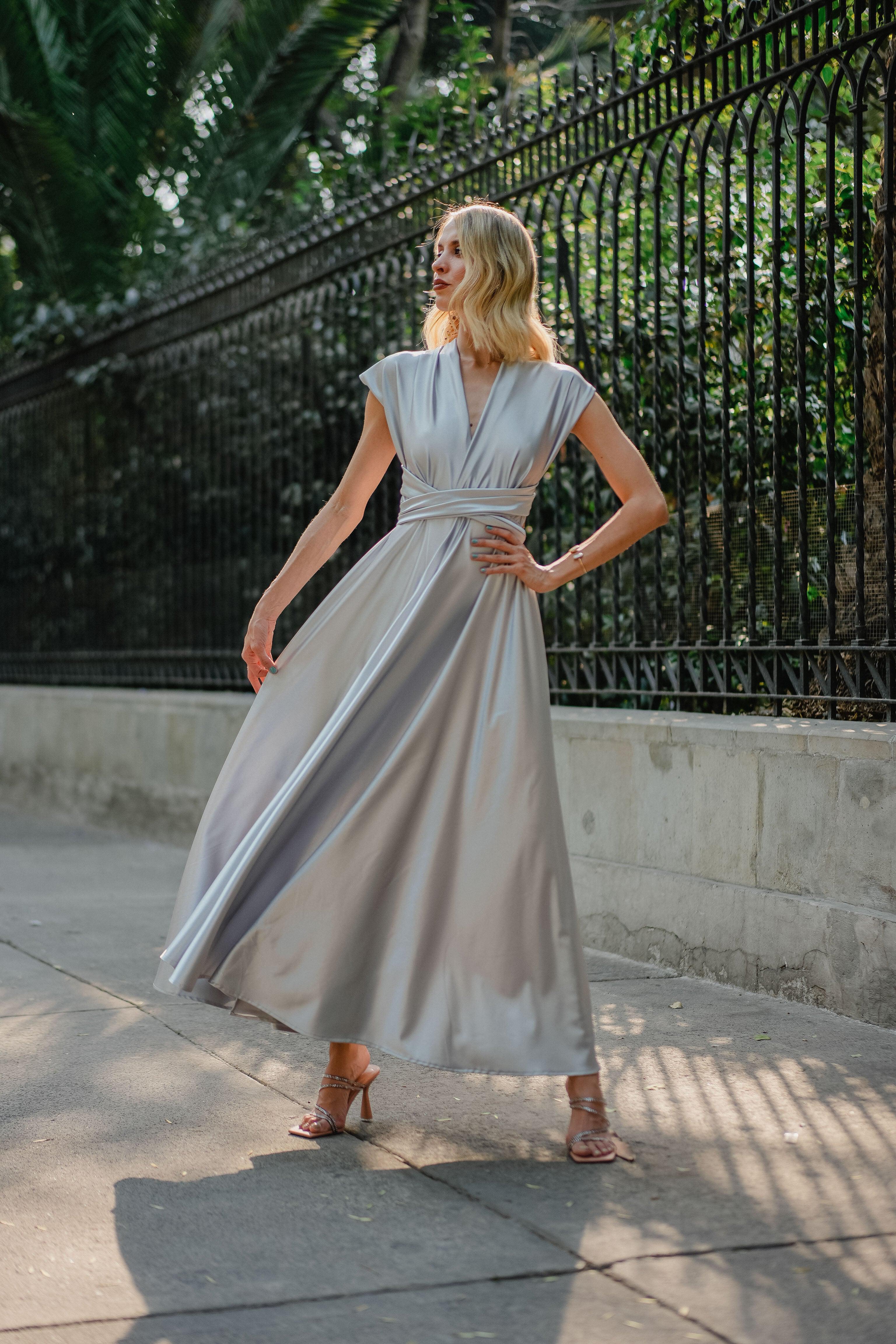 Vestido Multiposicion Plata-carlotina